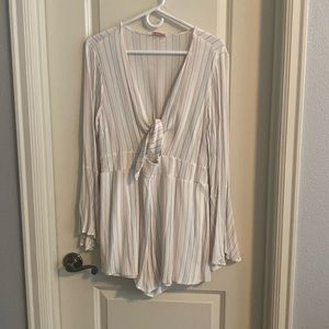 Pink lily romper - worn once